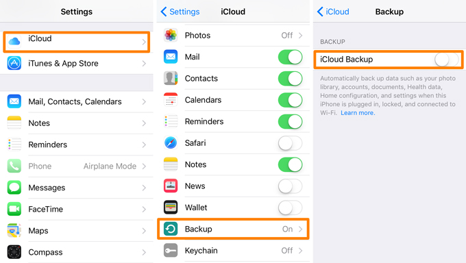 How to backup icloud to new iphone