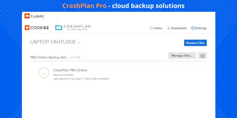 CrashPlan Pro - cloud backup solutions